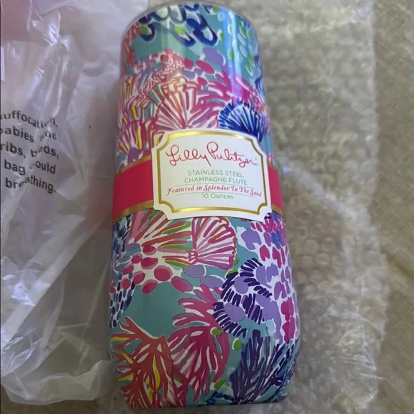 Lilly Pulitzer stainless steel Champagne Flute ‘Splendor in the Sand’ Great gift - Picture 1 of 5